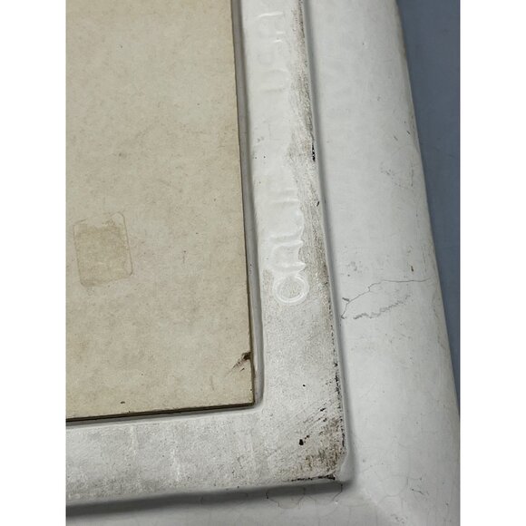 vintage ceramic framed La Mode illustree print shabby chic white gold mated READ - Picture 8 of 11